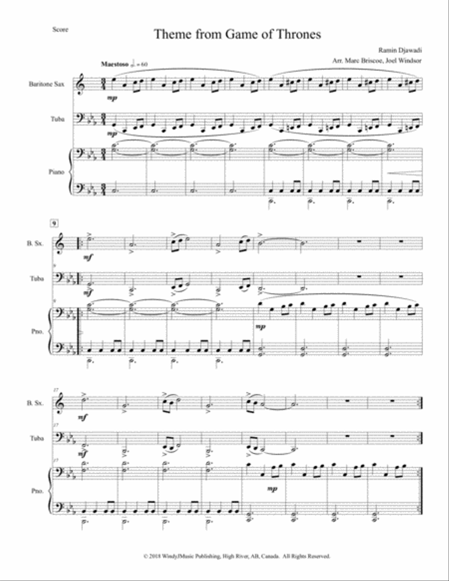 Game Of Thrones Game Of Thrones Small Ensemble scores gallery preview page 1
