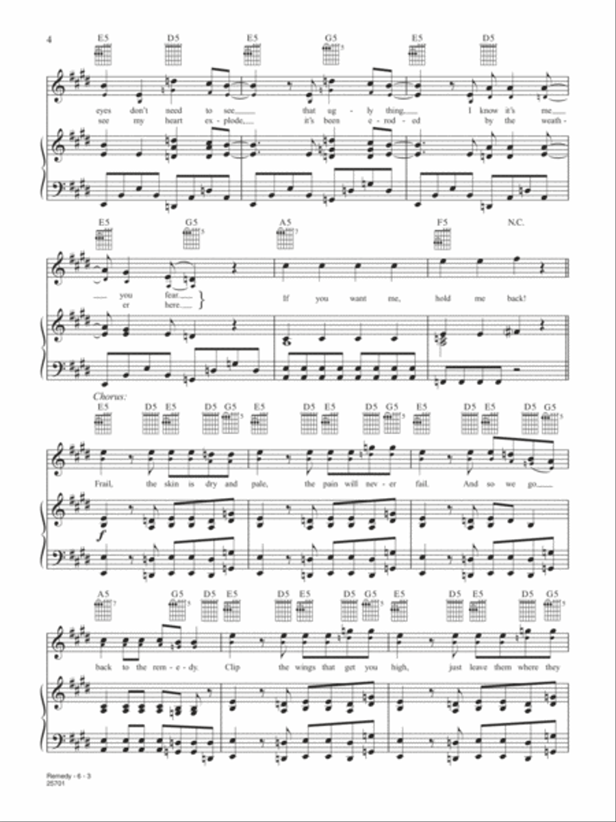 Remedy Piano, Vocal, Guitar scores gallery preview page 3