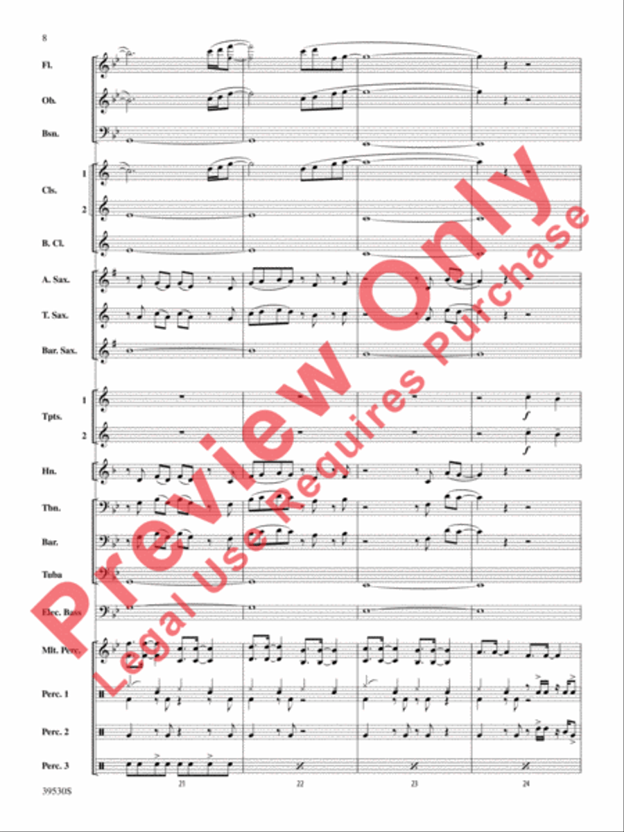 Teenage Dream / Super Bass Concert Band scores gallery preview page 9