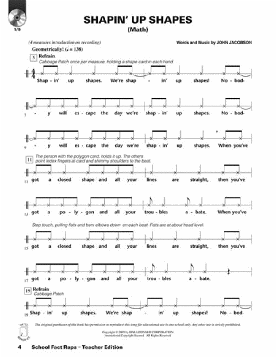 School Fact Raps Accompaniment CD scores gallery preview page 2