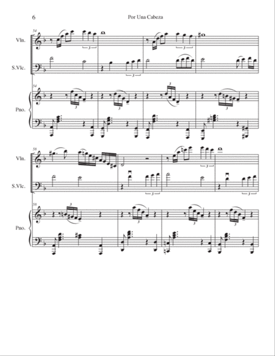 Por Una Cabeza Piano Trio scores gallery preview page 6