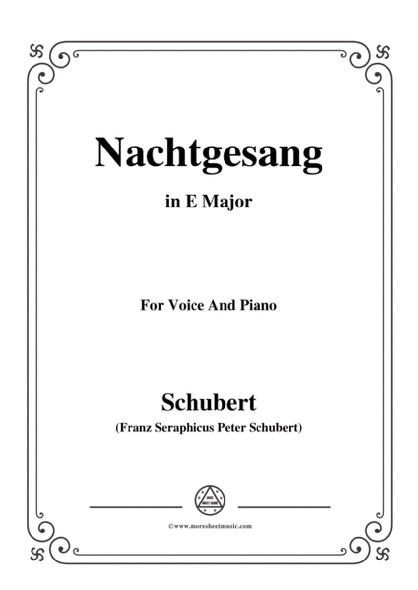 Schubert-Nachtgesang,in E Major,for Voice&Piano image number null
