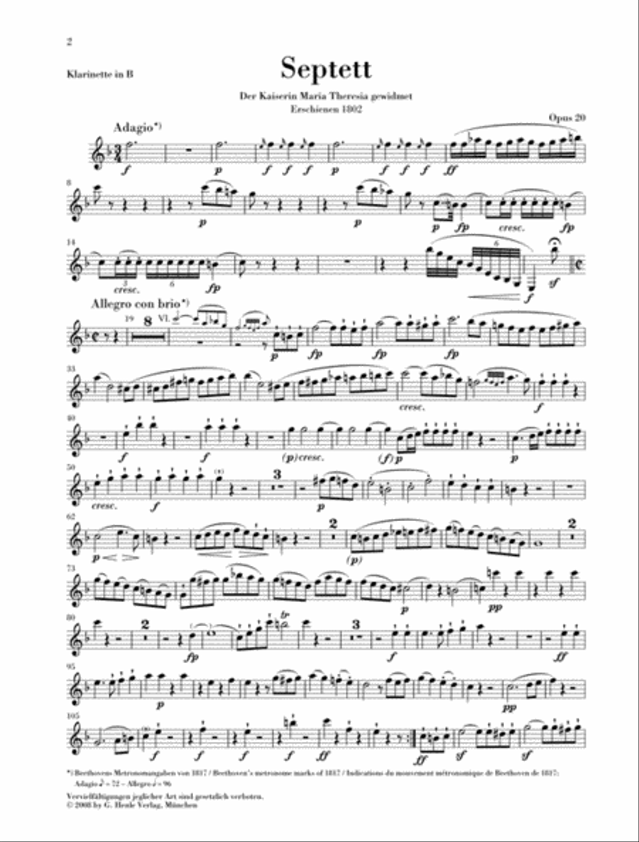 Septet in E-flat Major, Op. 20 Bassoon scores gallery preview page 2
