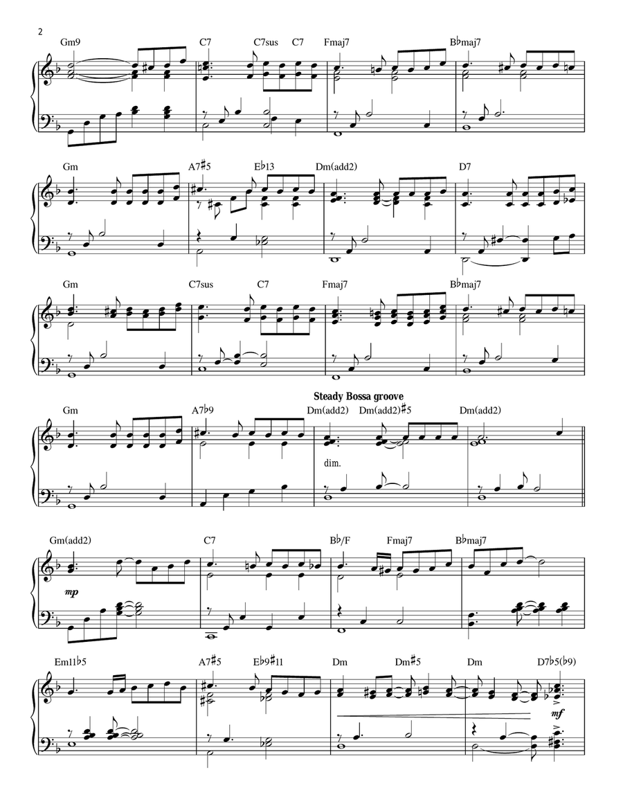 Yesterday, When I Was Young (Hier Encore) [Jazz version] (arr. Brent Edstrom) Piano Solo scores gallery preview page 2