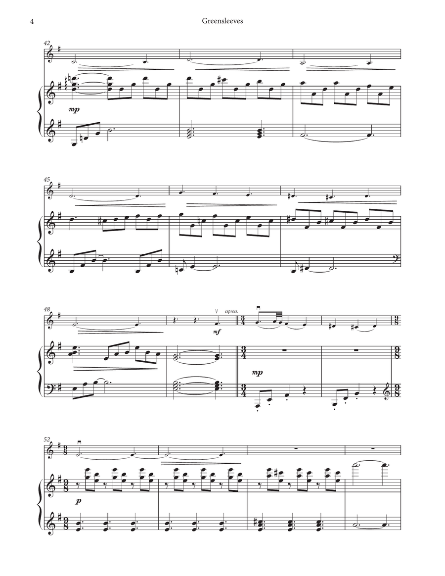 Greensleeves Violin Solo scores gallery preview page 6