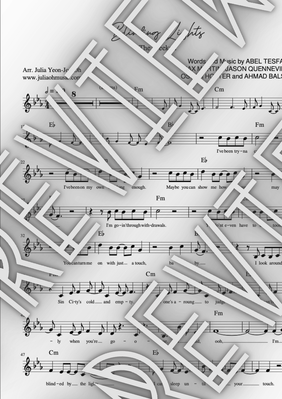 Blinding Lights Blinding Lights Violin Solo scores gallery preview page 1