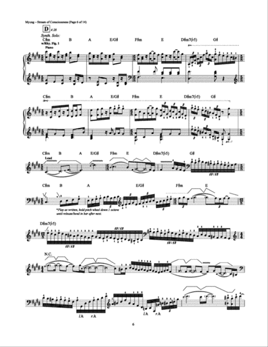 Stream of Consciousness Piano, Vocal, Guitar scores gallery preview page 6