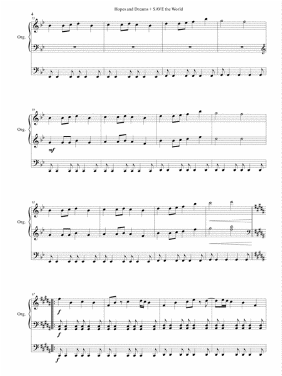 Hopes and Dreams (from Undertale) Organ Solo scores gallery preview page 5