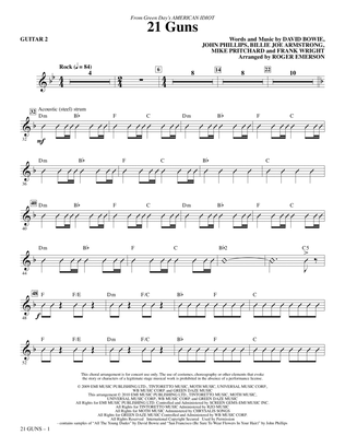 Book cover for 21 Guns (from American Idiot) (arr. Roger Emerson) - Guitar 2