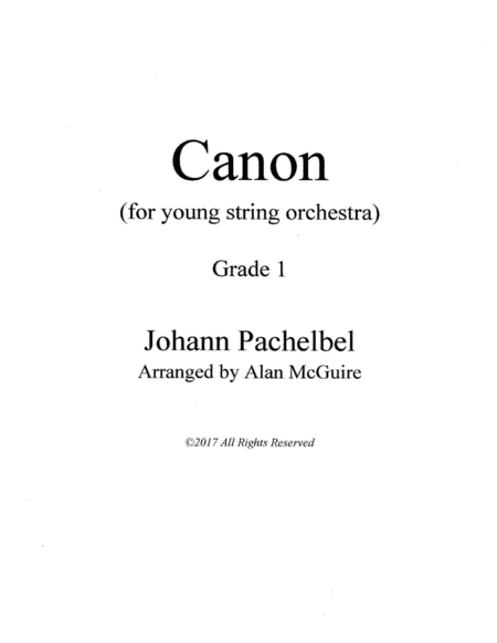 Pachelbel Canon (for Young String Orchestra) image number null