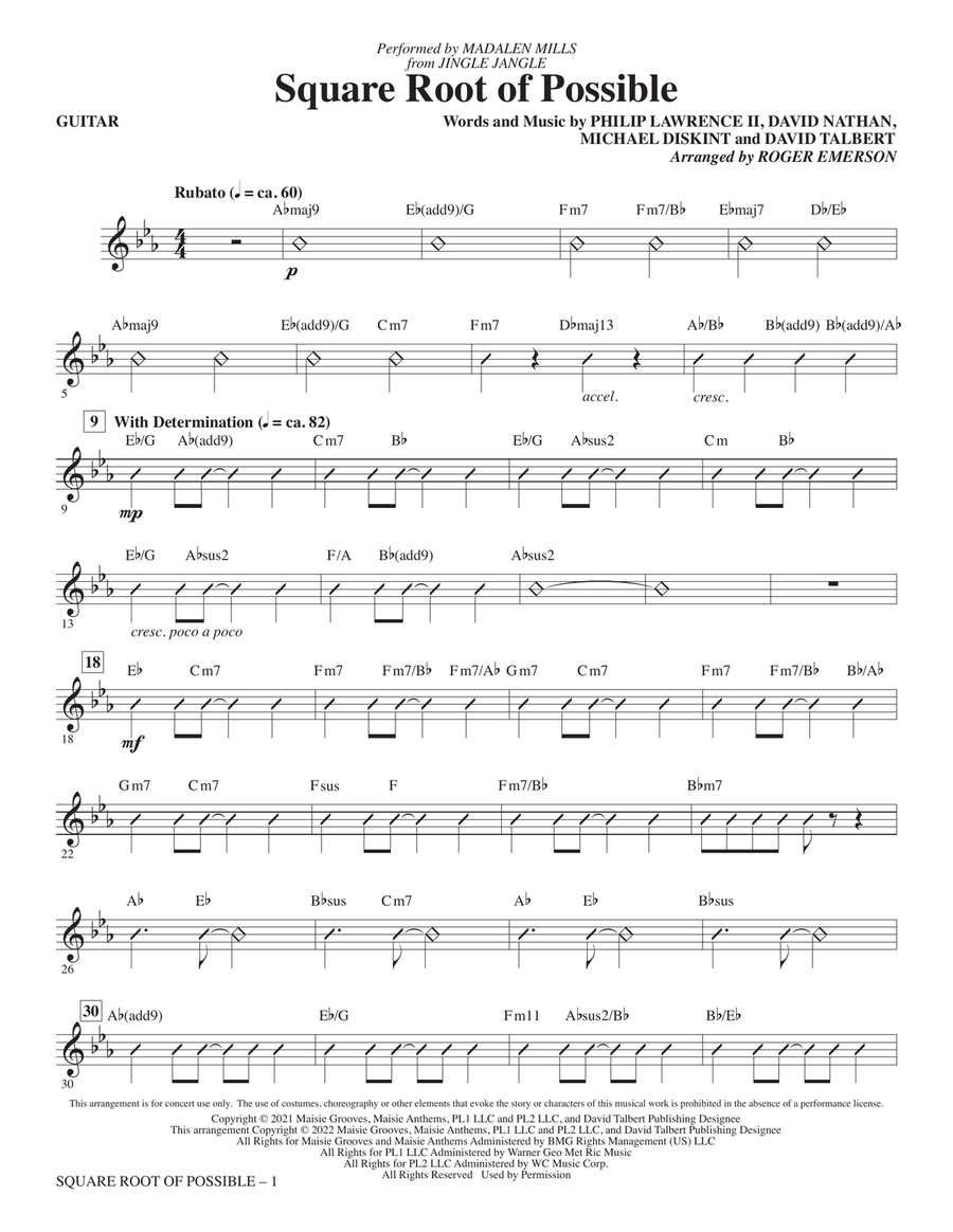 Square Root of Possible (from Jingle Jangle) (arr. Roger Emerson) - Guitar