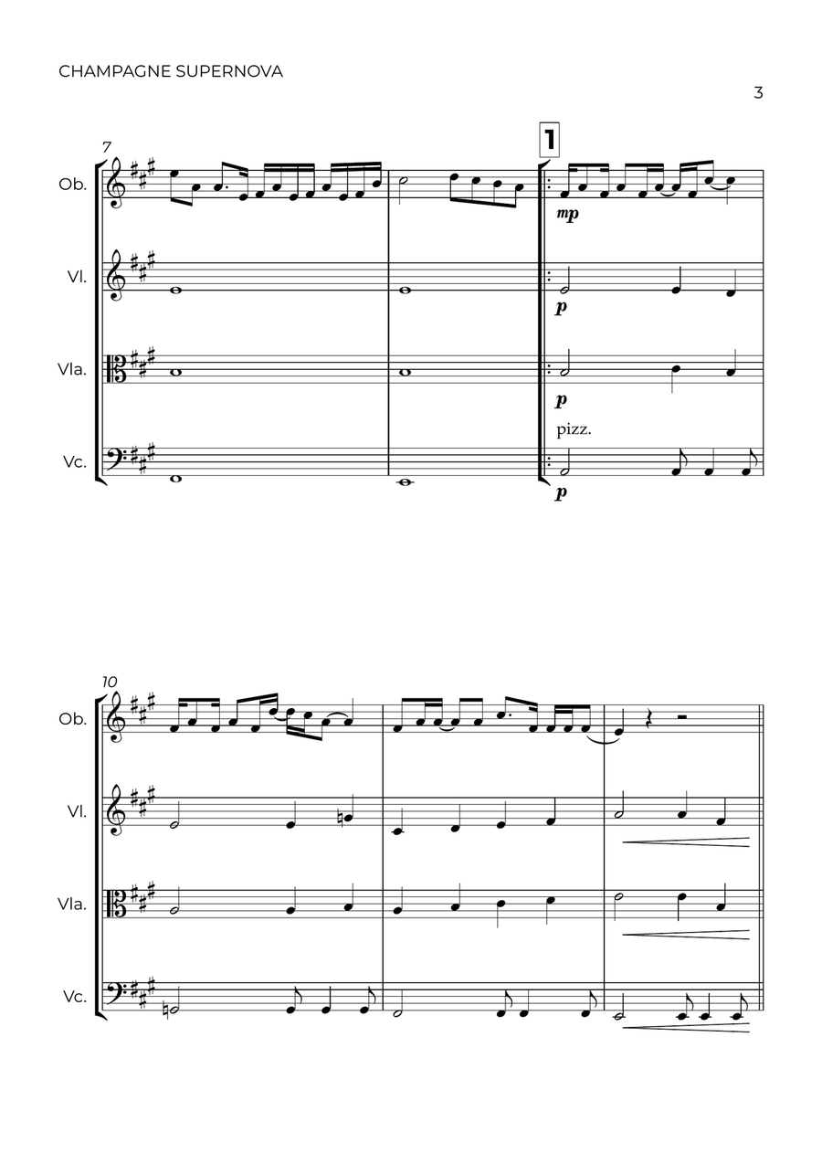 Champagne Supernova Oboe scores gallery preview page 3