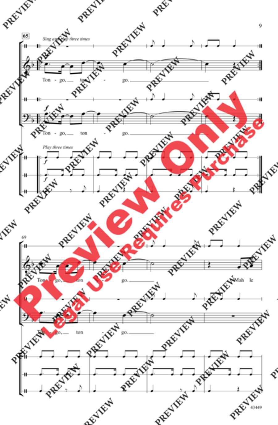 Tongo Tongo Men's Choir scores gallery preview page 20