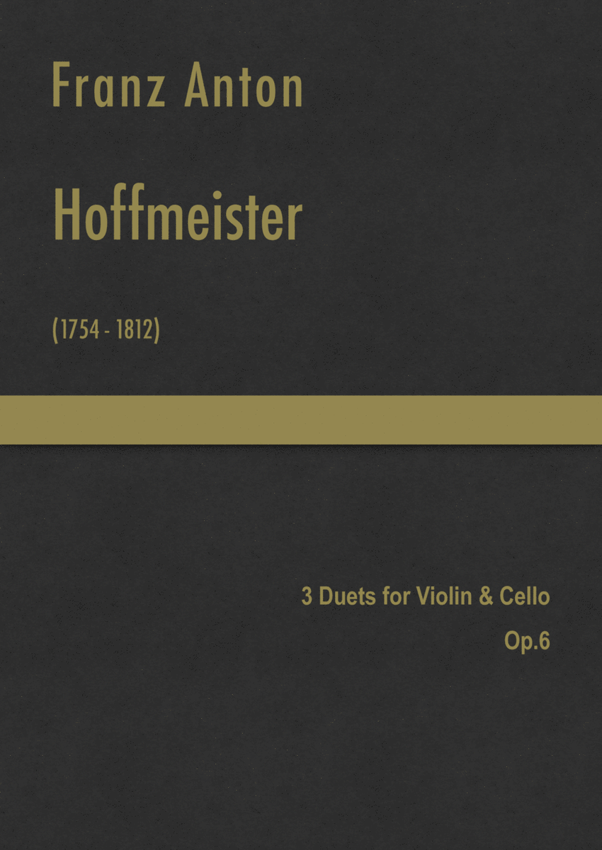 Hoffmeister - 3 Duets for Violin & Cello, Op.6
