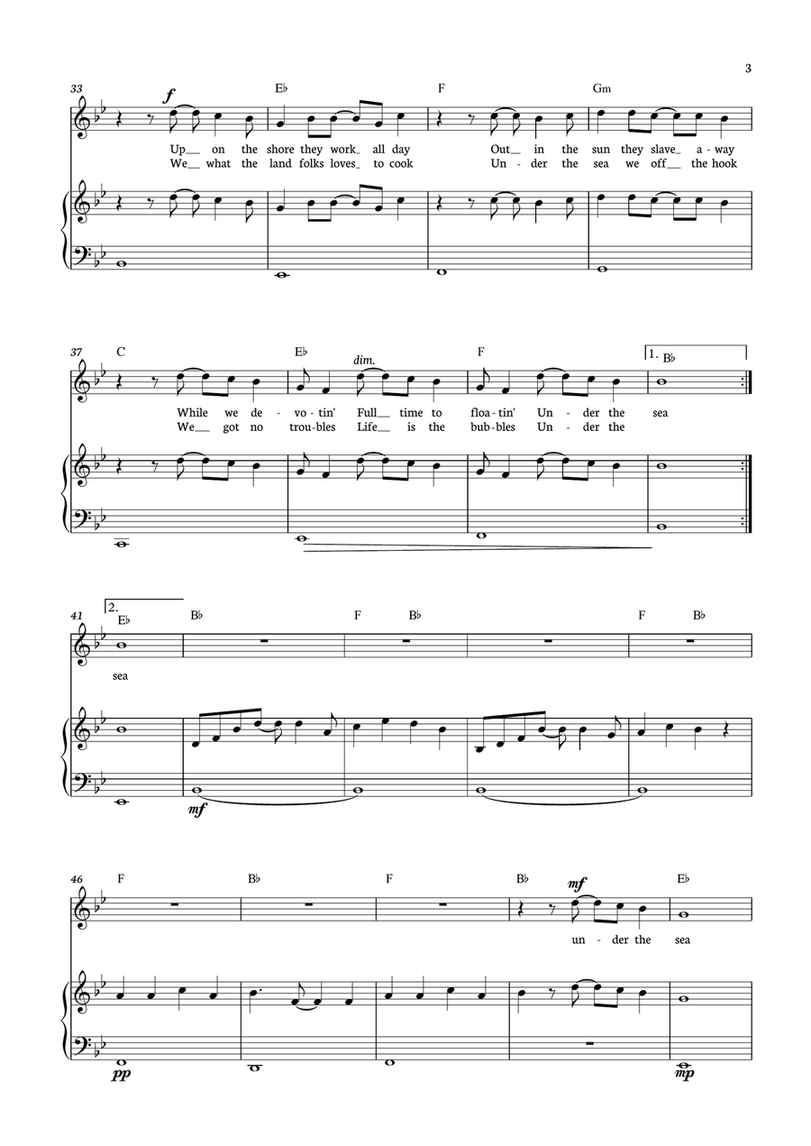 Under The Sea Under The Sea Piano, Vocal scores gallery preview page 3