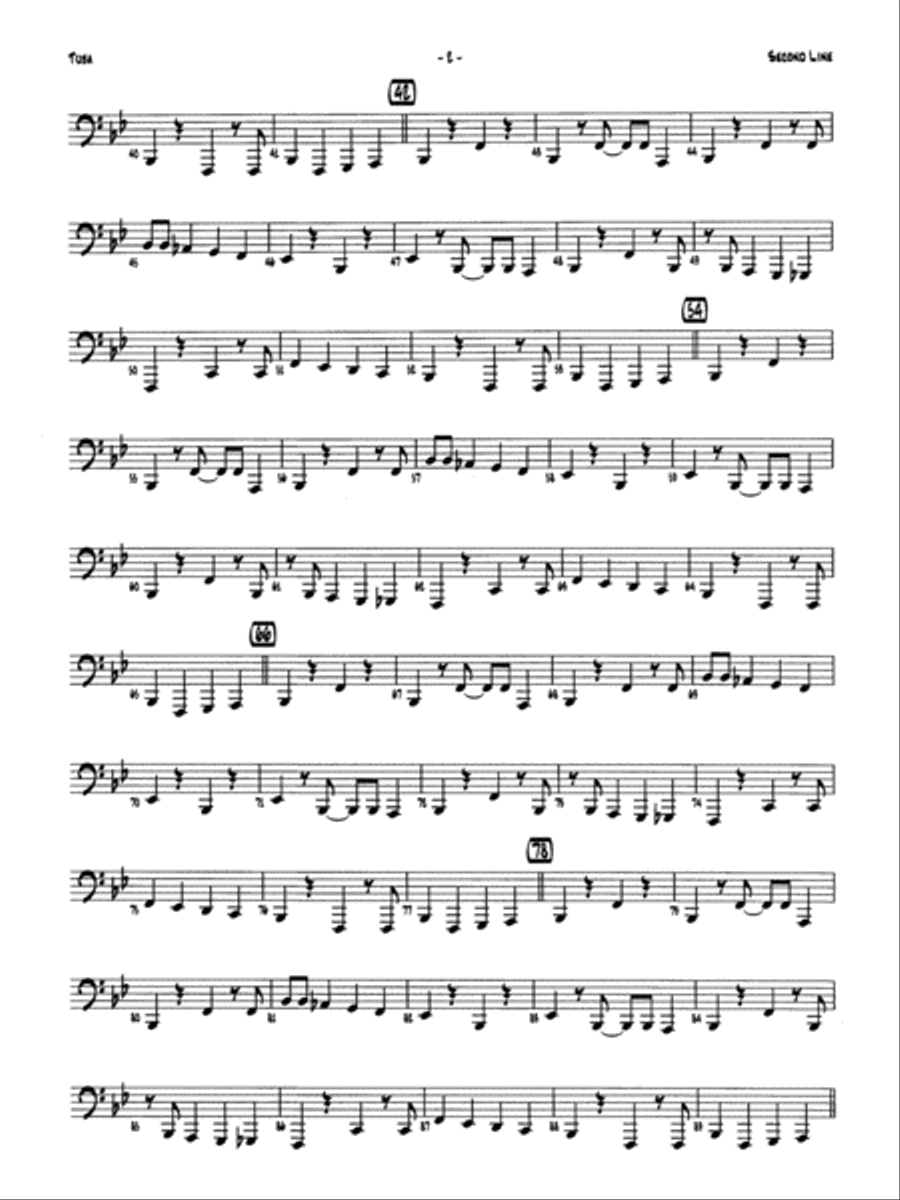Second Line (Joe Avery Blues): Tuba Jazz Ensemble scores gallery preview page 2