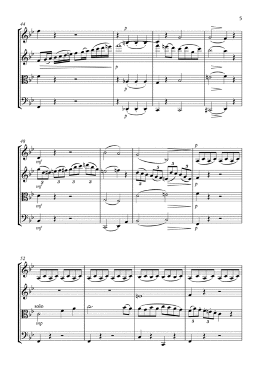 Sonata No.4 in Bb String Quartet scores gallery preview page 5