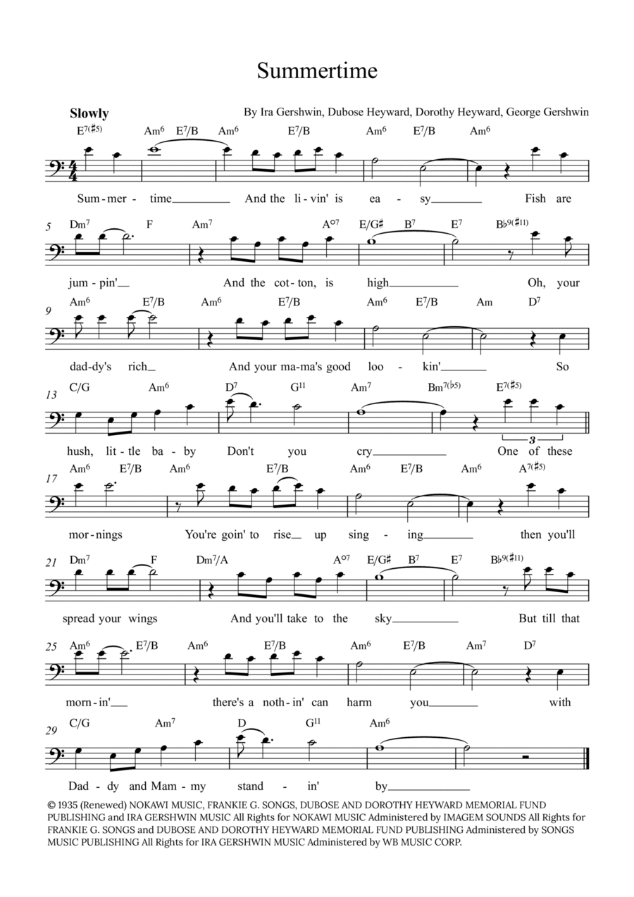Summertime Bassoon Solo scores gallery preview page 1