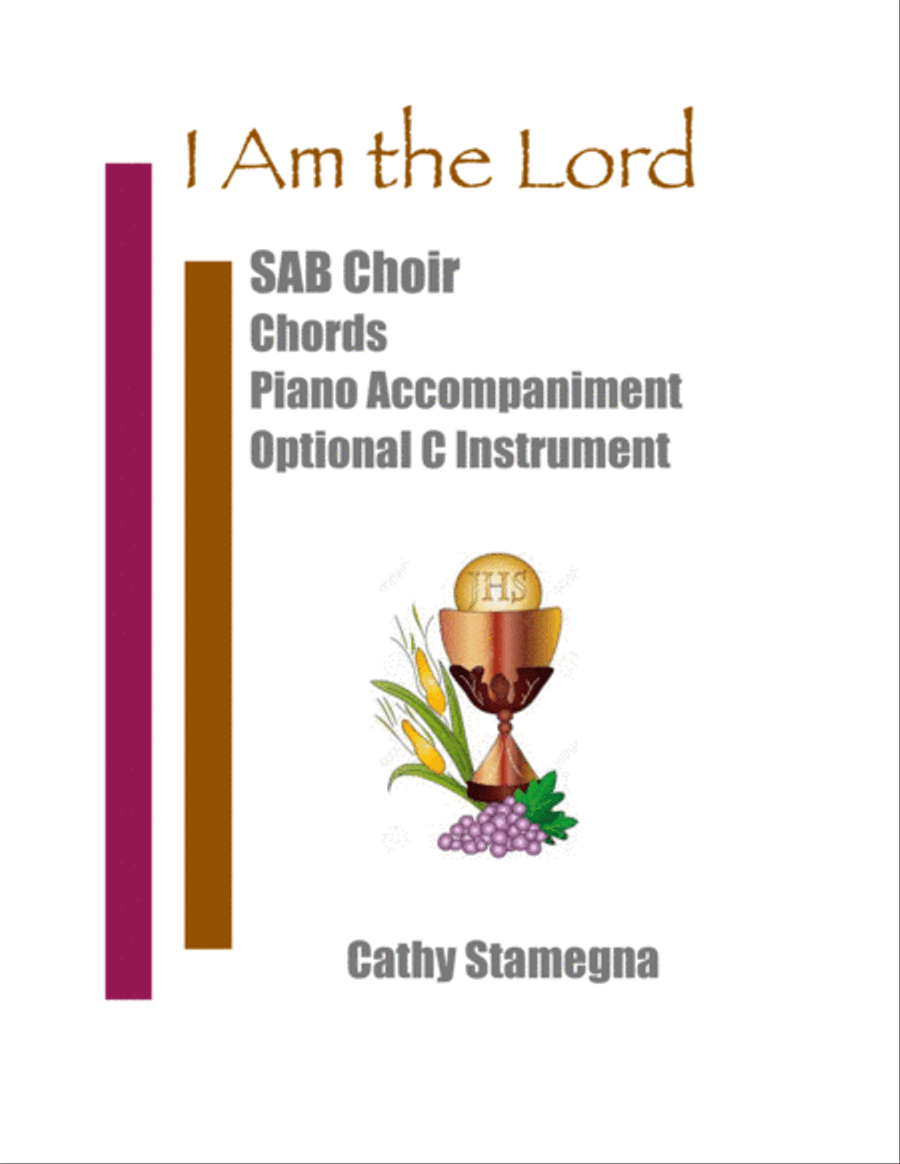 I Am the Lord (SAB Choir, Chords, Optional C Instrument, Accompanied) 3-Part scores gallery preview page 1