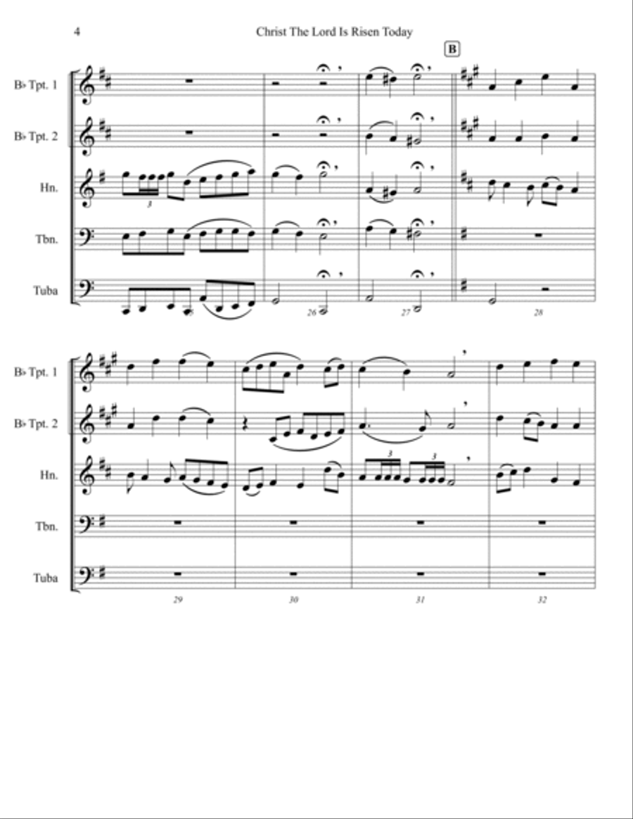 Christ The Lord Is Risen Today Horn scores gallery preview page 6