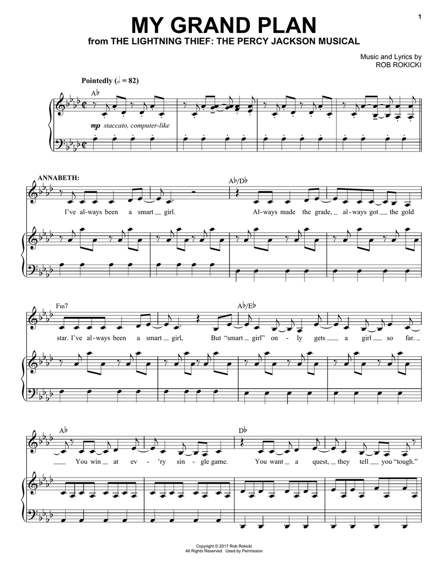 My Grand Plan (from The Lightning Thief: The Percy Jackson Musical) Voice scores gallery preview page 1