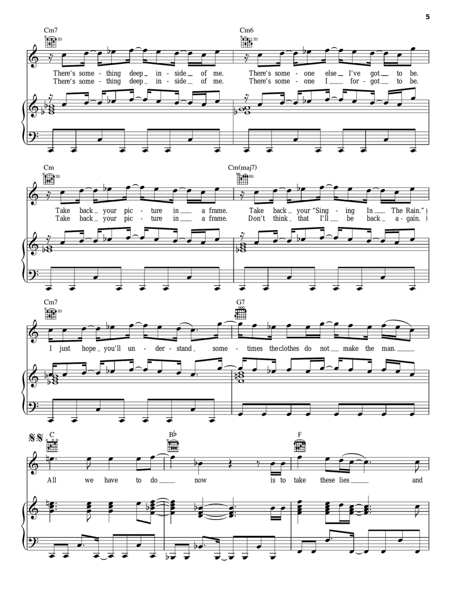 Freedom '90 Piano, Vocal, Guitar scores gallery preview page 5