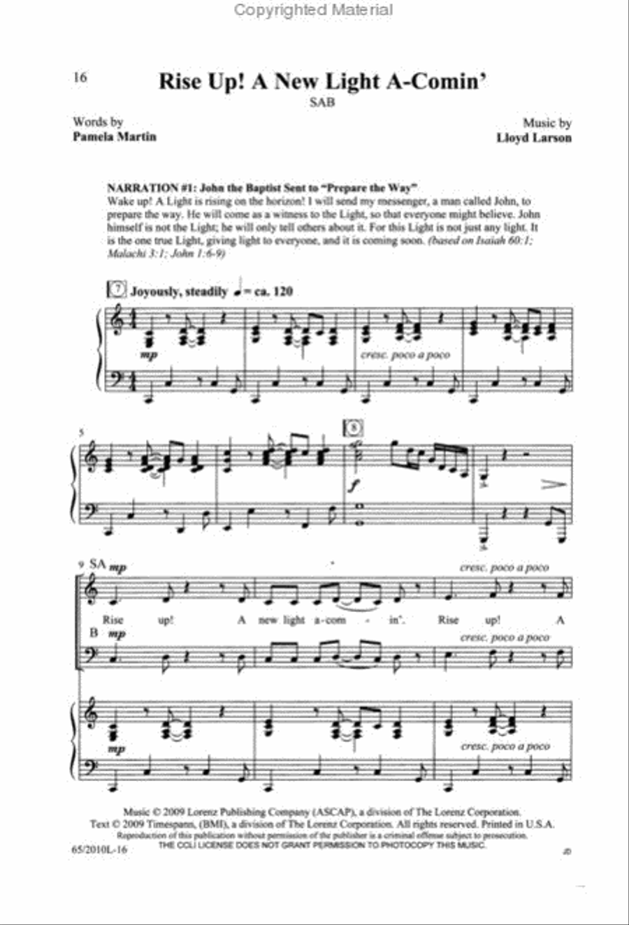 Rise Up! A New Light A-Comin’ - SAB Score with CD 3-Part scores gallery preview page 3