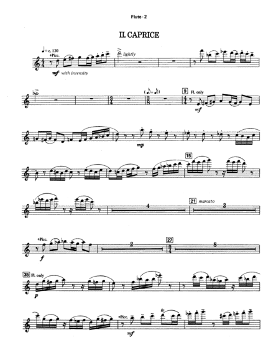 Adagio and Caprice - C Flute & Piccolo Concert Band scores gallery preview page 2