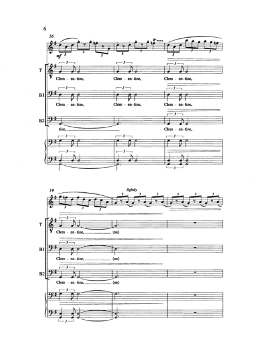 American Ballads: 4. Clementine TTBB scores gallery preview page 5