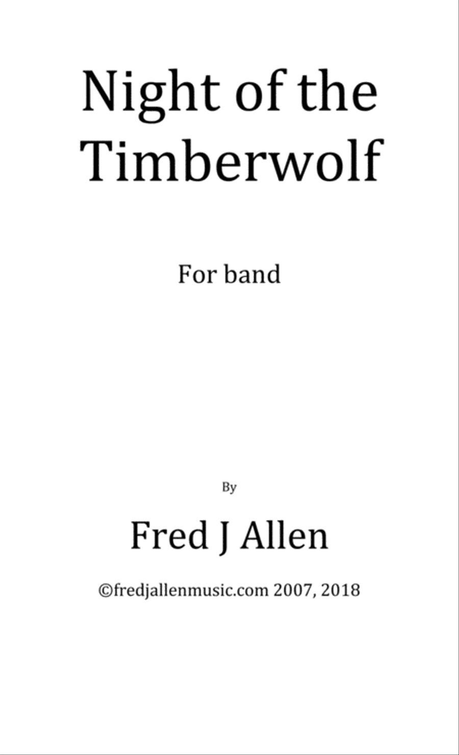 Night of the Timberwolf, for Concert Band. Score and Parts Concert Band scores gallery preview page 1
