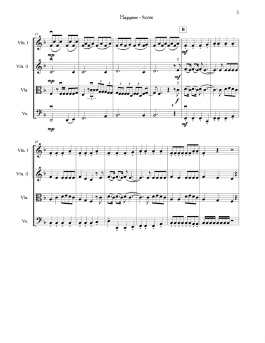 Happier Happier String Quartet scores gallery preview page 3