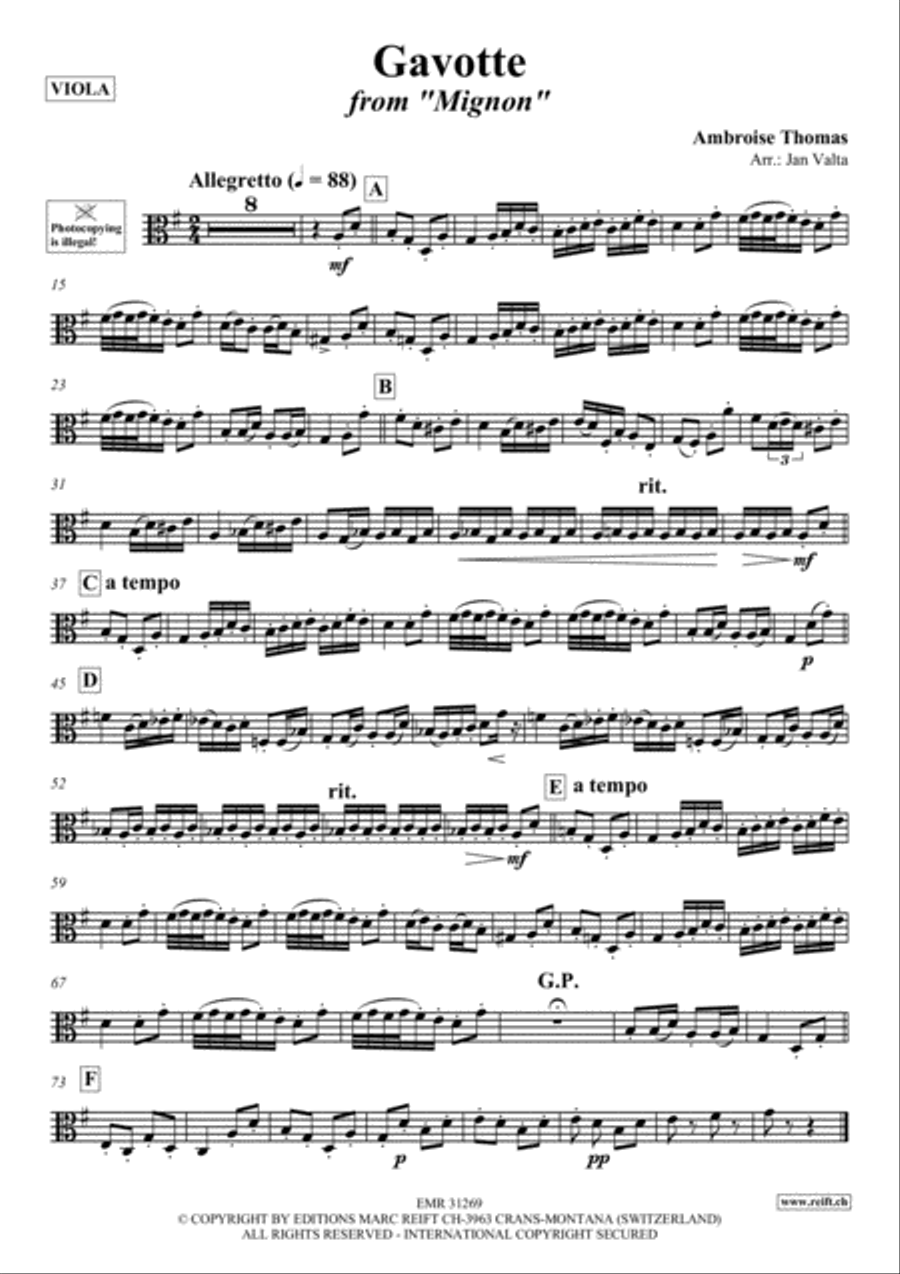 Gavotte Viola scores gallery preview page 2