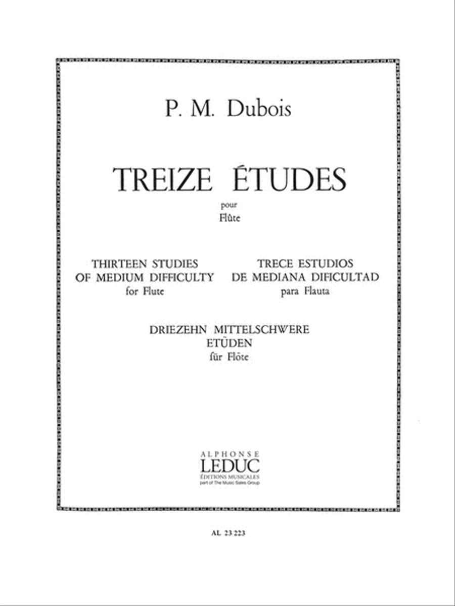 13 Etudes De Moyenne Difficulte (flute Solo)