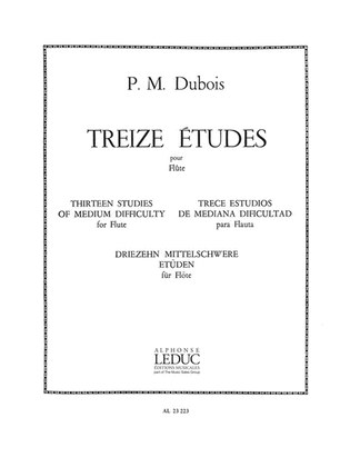 Book cover for 13 Etudes De Moyenne Difficulte (flute Solo)