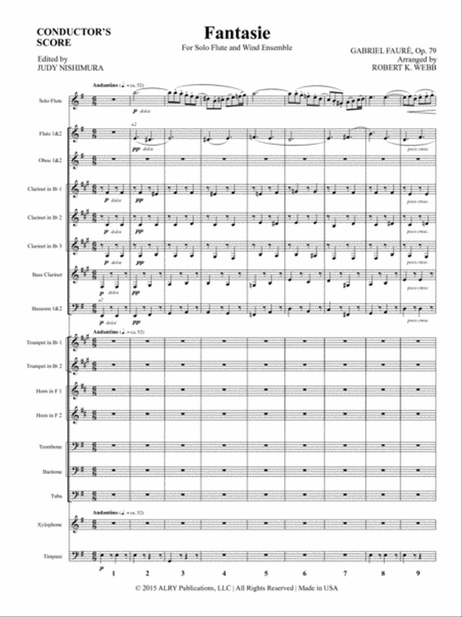 Fantasie for Flute and Wind Ensemble Concert Band scores gallery preview page 2