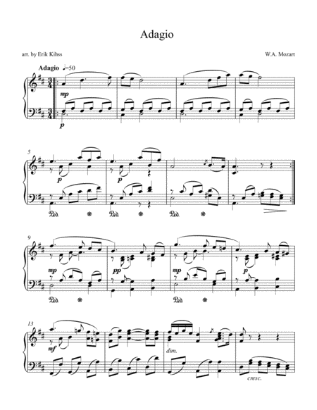 Mozart Adagio - Intermediate Piano image number null