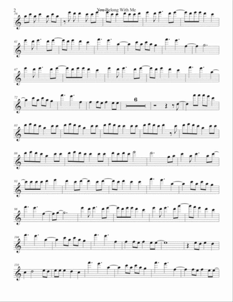 You Belong With Me You Belong With Me Flute Solo scores gallery preview page 2