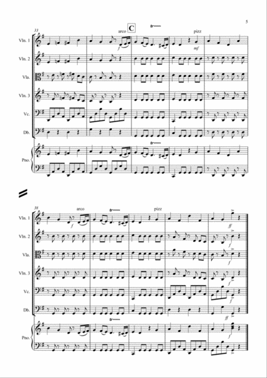 Chinese Dance (Fantasia from Nutcracker) for String Orchestra String Orchestra scores gallery preview page 5
