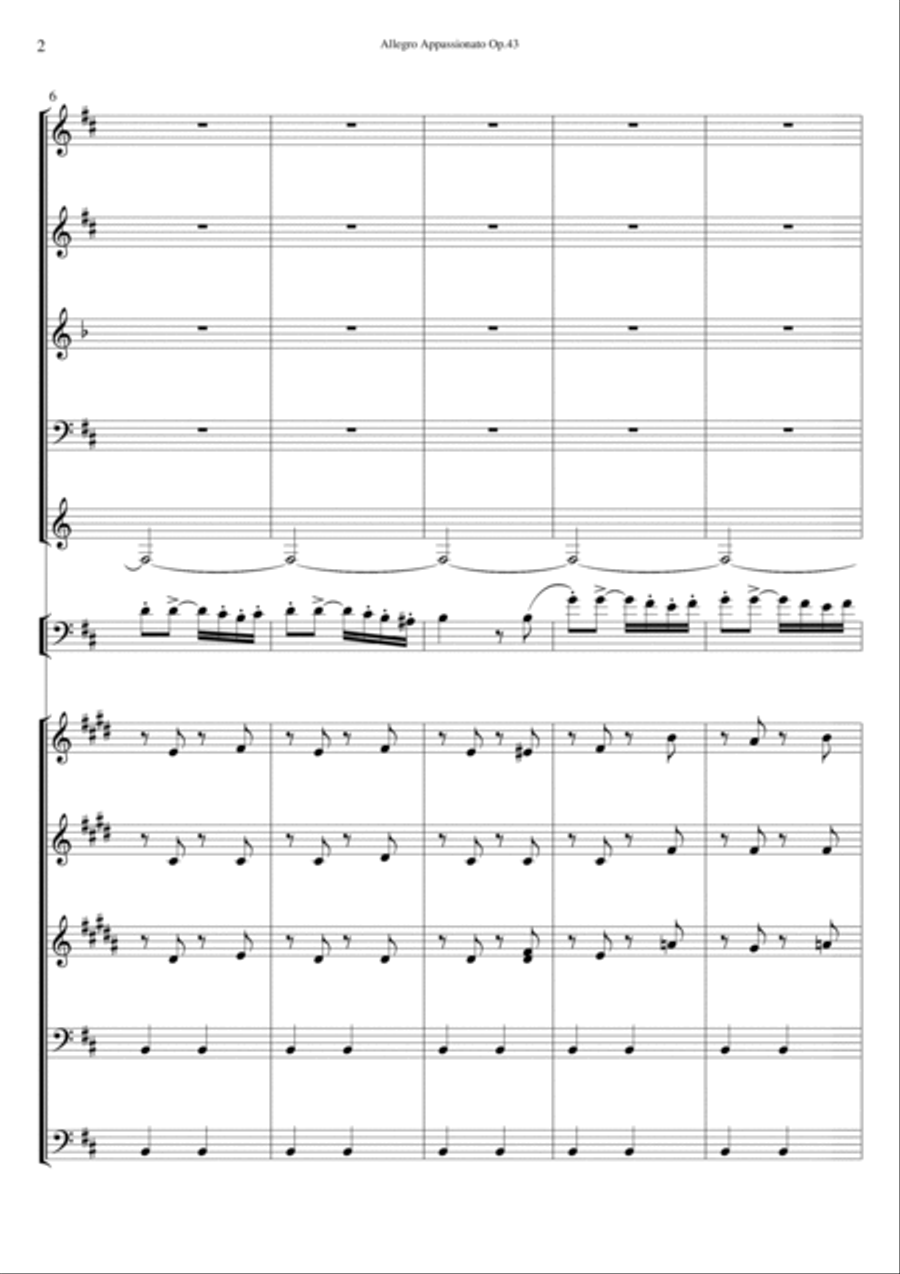Saint-Saens Allegro Appassionato Op.43 Concert Band scores gallery preview page 6