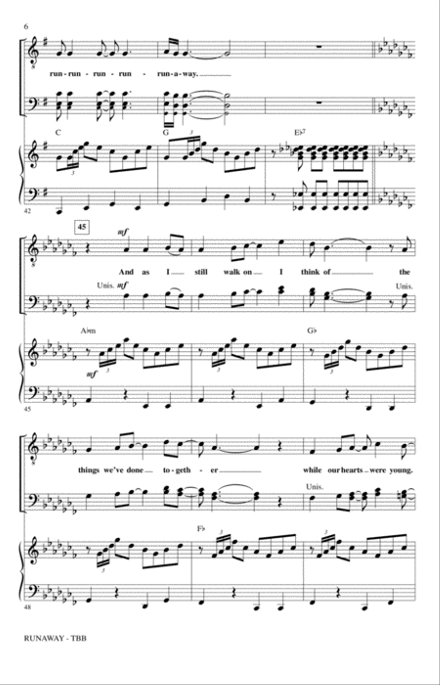 Runaway (arr. Alan Billingsley) 3-Part scores gallery preview page 5