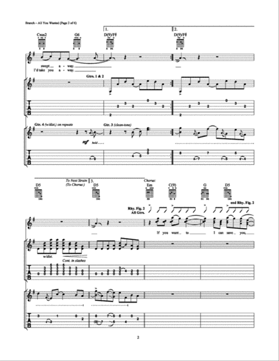 All You Wanted Electric Guitar scores gallery preview page 2