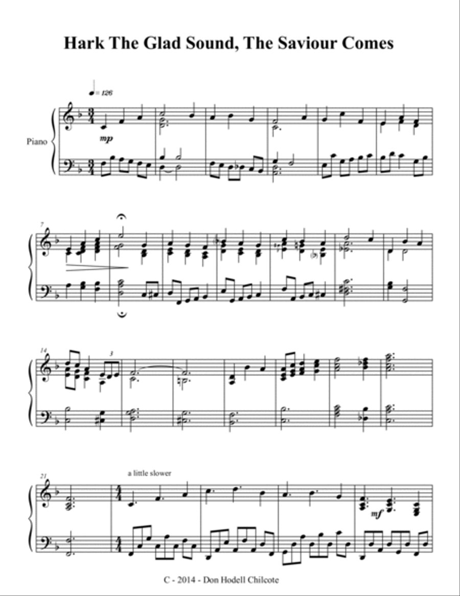 Hark The Glad Sound, The Savior Comes Harpsichord scores gallery preview page 2