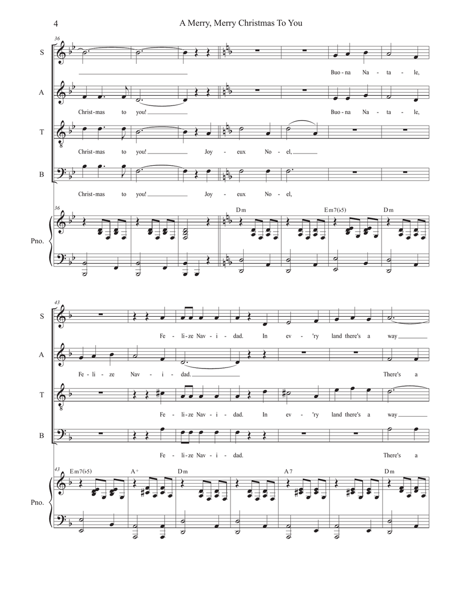 A Merry, Merry Christmas To You 4-Part scores gallery preview page 4