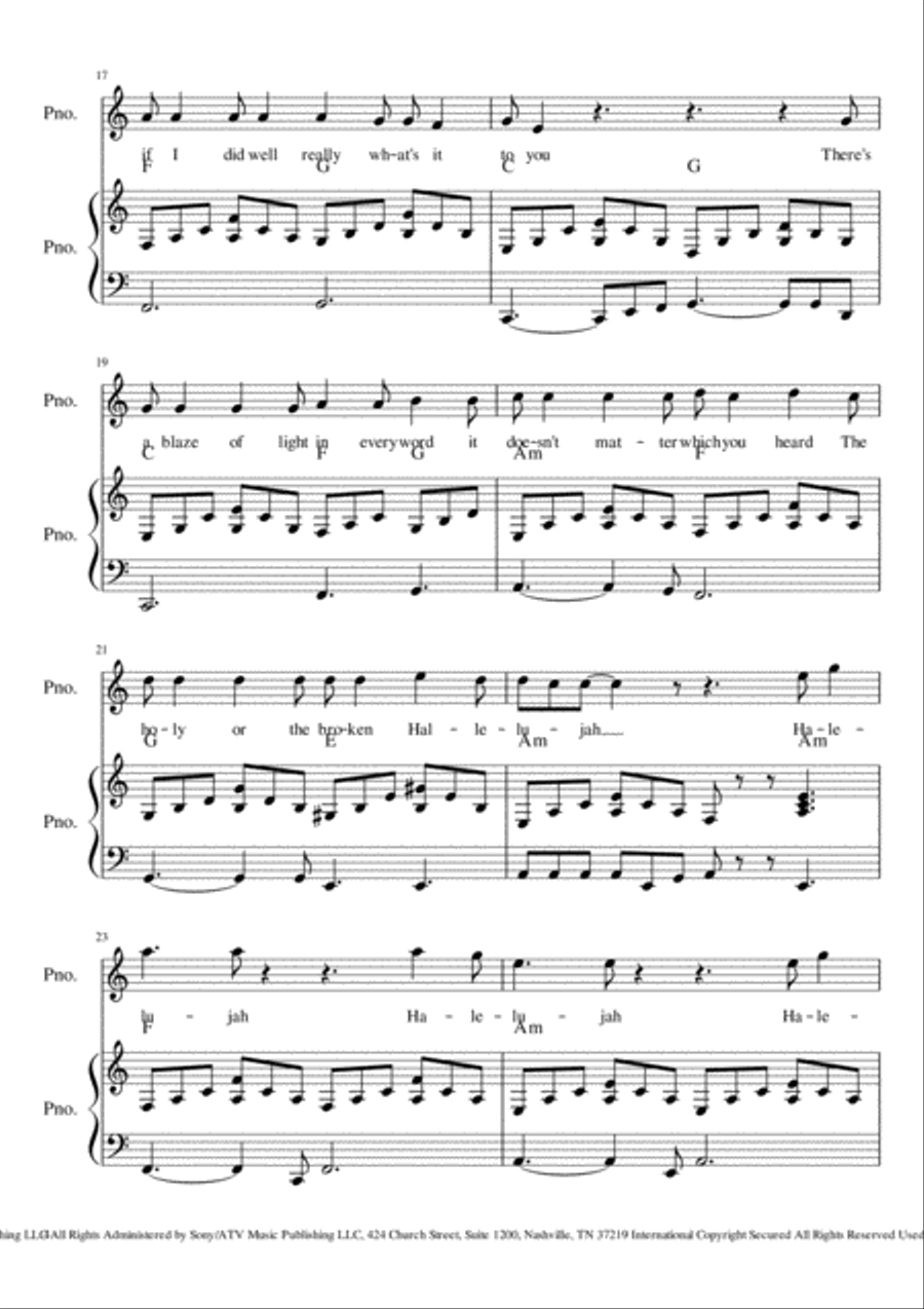 Hallelujah Voice scores gallery preview page 4