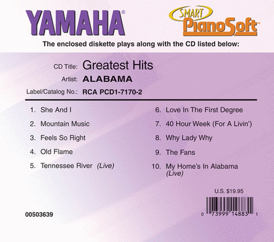 Alabama - Greatest Hits - Piano Software