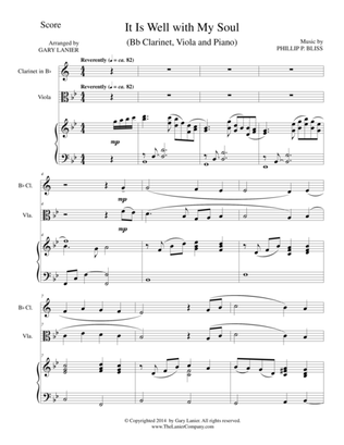Book cover for IT IS WELL WITH MY SOUL (Trio - Bb Clarinet, Viola, Piano with Score and Parts)