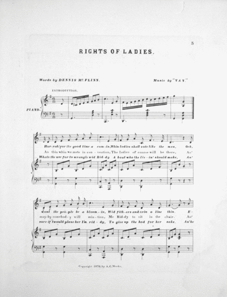 Rights of Ladies. Song & Chorus