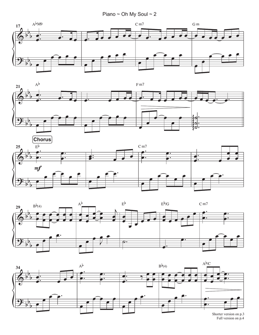 Oh My Soul Piano Solo scores gallery preview page 3