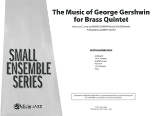 Book cover for The Music of George Gershwin for Brass Quintet: Score