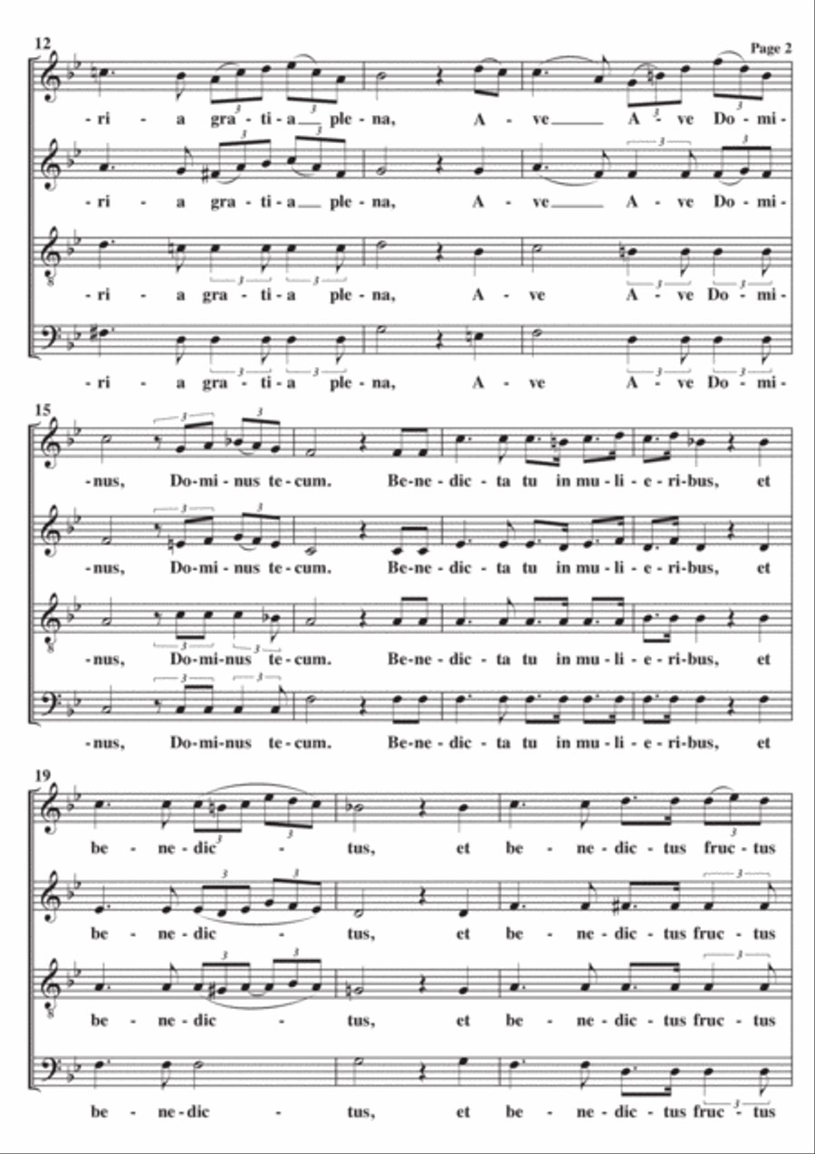 Ave Maria (Schubert) A Cappella SATB 4-Part scores gallery preview page 2